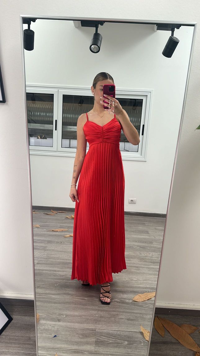 olasz női ruha ujjatlan V nyakú maxi